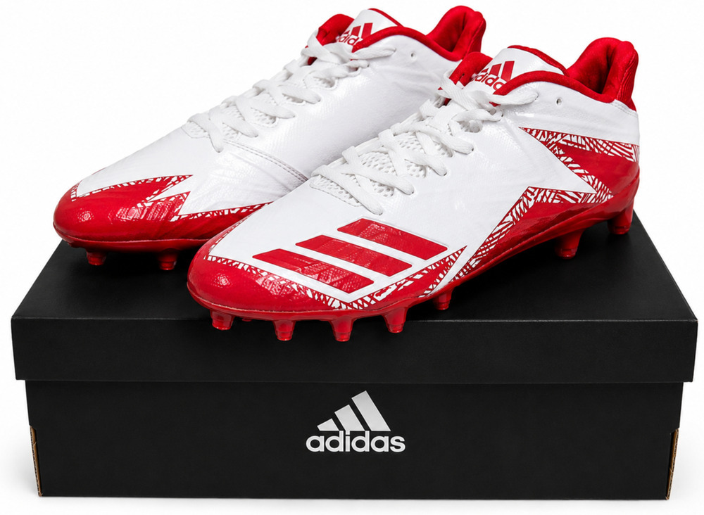 Adidas Freak X Carbon Low Football Cleats White Red Men's Size 13.5 BY3098 NIB